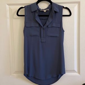 Loft xxsp Mixed Media Shell Sleeveless Blouse